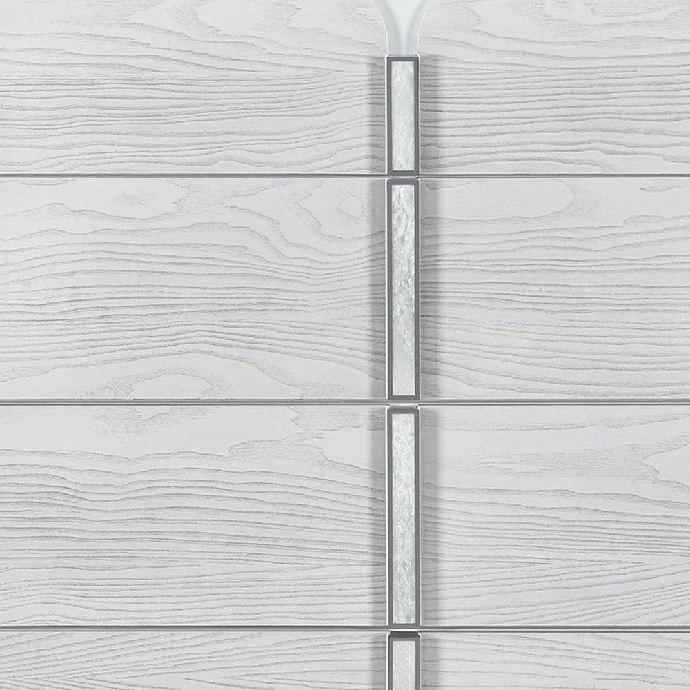 38" Gray And White Wood Five Drawer Dresser