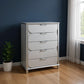 38" Silver Wood Five Drawer Dresser
