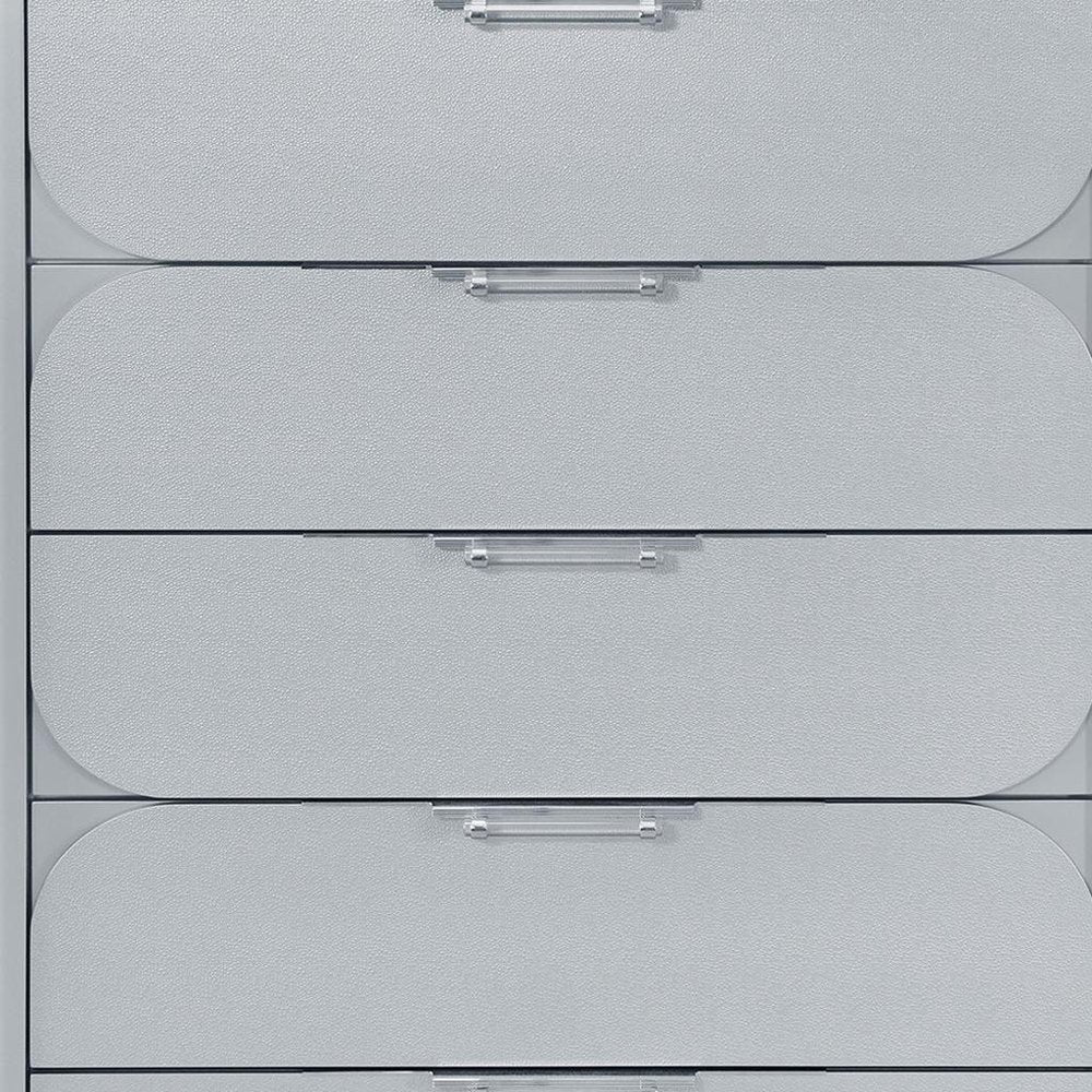 38" Silver Wood Five Drawer Dresser