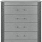 36" Silver Wood Five Drawer Dresser