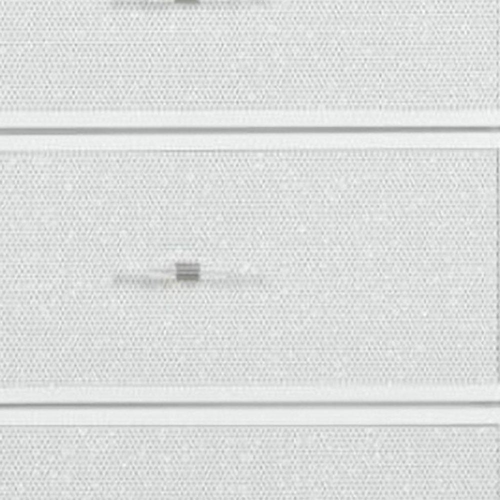 62" White Faux Crystal Glitter Wood Lighted Nine Drawer Triple Dresser