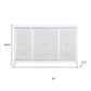 62" White Faux Crystal Glitter Wood Lighted Nine Drawer Triple Dresser