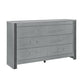 62" Silver Wood Six Drawer Double Dresser