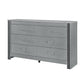 62" Silver Wood Six Drawer Double Dresser