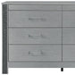 62" Silver Wood Six Drawer Double Dresser