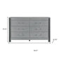 62" Silver Wood Six Drawer Double Dresser