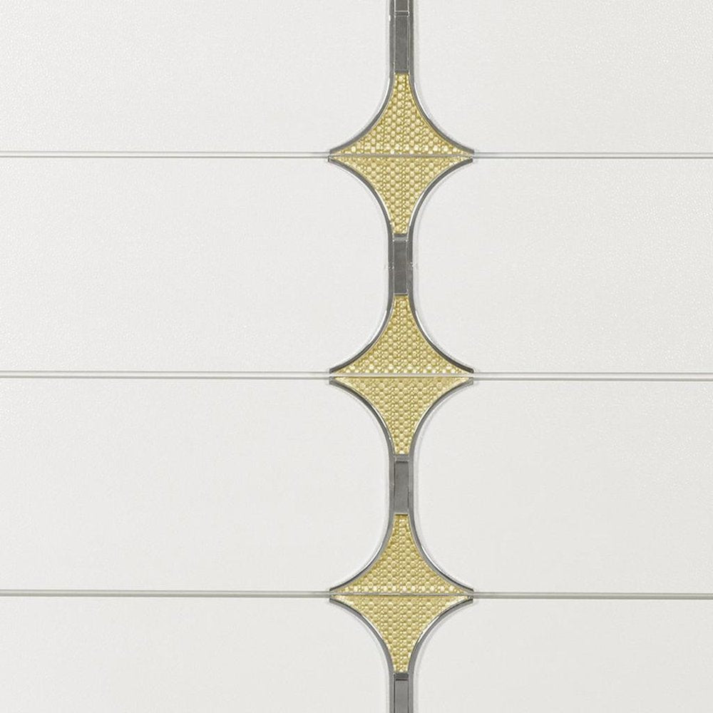 37" White Wood With Gold Faux Crystal Bling Wood Five Drawer Dresser