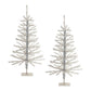 Set Of Two Silver Tinsel Sparse Pine Christmas Trees