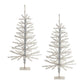 Set Of Two Silver Tinsel Sparse Pine Christmas Trees