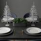 Set Of Two Silver Tinsel Sparse Pine Christmas Trees