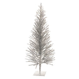 4' Silver Tinsel Sparse Pine Christmas Tree