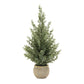 Set of Two 23" Green Artificial Pines In Round Faux Wicker Pots