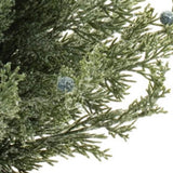 Set of Two 23" Green Artificial Pines In Round Faux Wicker Pots