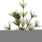 10" Green And Brown Artificial Pine In Round Brown Metal Pot