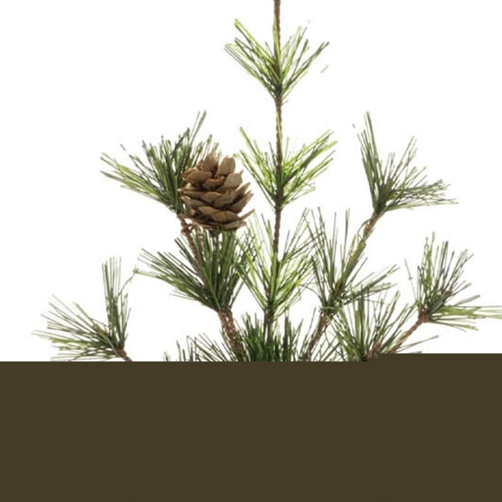 10" Green And Brown Artificial Pine In Round Brown Metal Pot