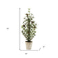 10" Green And Brown Artificial Pine In Round Brown Metal Pot