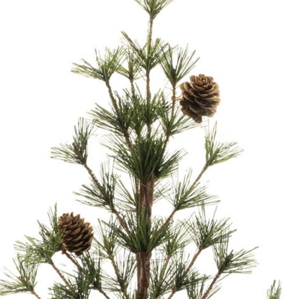 Set of Two 32" Mini Artificial Pine Trees With Pinecones In Rustic Brown Pots