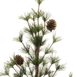 Set of Two 32" Mini Artificial Pine Trees With Pinecones In Rustic Brown Pots