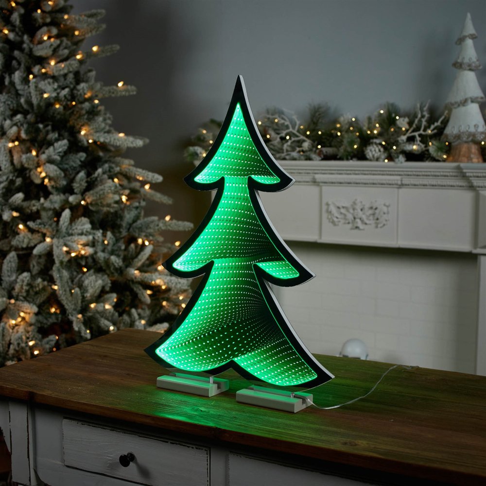 24" Green Acrylic Trees Christmas Christmas Tree Tabletop Sculpture with LED