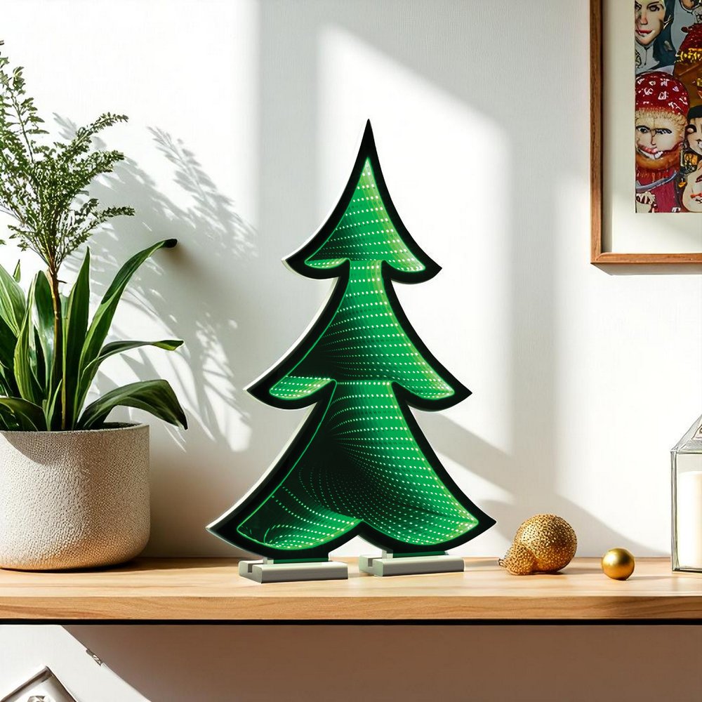 24" Green Acrylic Trees Christmas Christmas Tree Tabletop Sculpture with LED