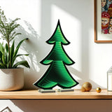 24" Green Acrylic Trees Christmas Christmas Tree Tabletop Sculpture with LED
