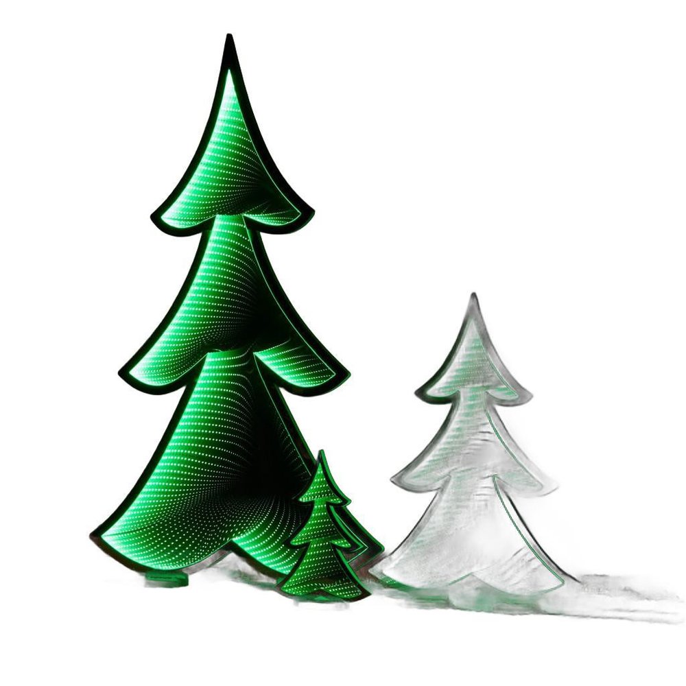 24" Green Acrylic Trees Christmas Christmas Tree Tabletop Sculpture with LED