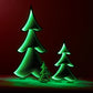 46" Green Acrylic Trees Christmas Christmas Tree Tabletop Sculpture with LED