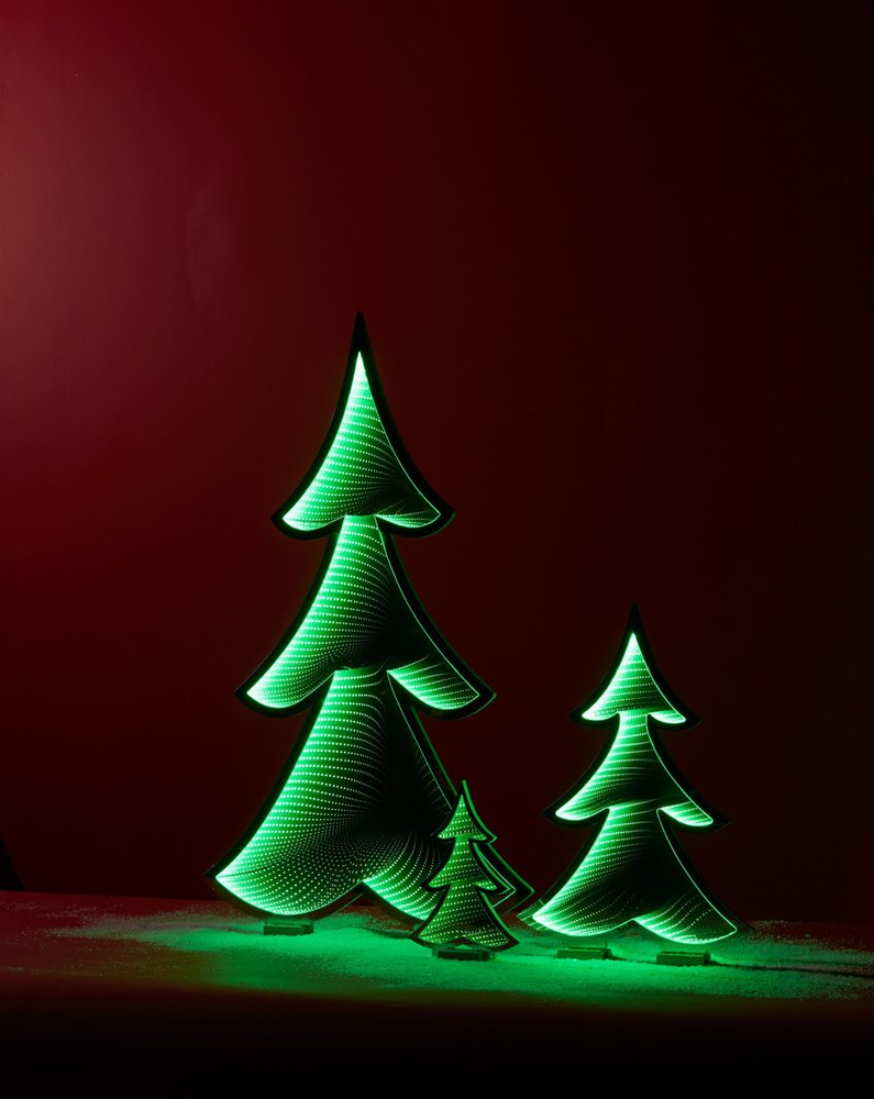 46" Green Acrylic Trees Christmas Christmas Tree Tabletop Sculpture with LED