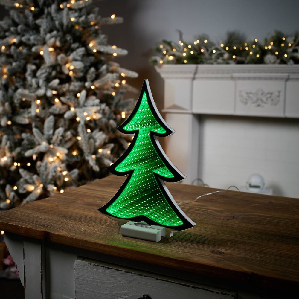 12" Green Acrylic Trees Christmas Christmas Tree Tabletop Sculpture with LED