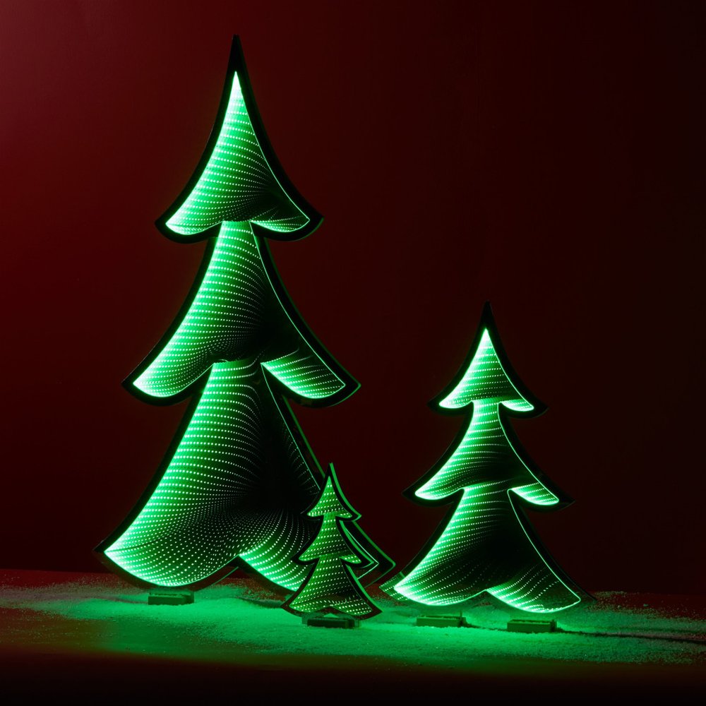 12" Green Acrylic Trees Christmas Christmas Tree Tabletop Sculpture with LED