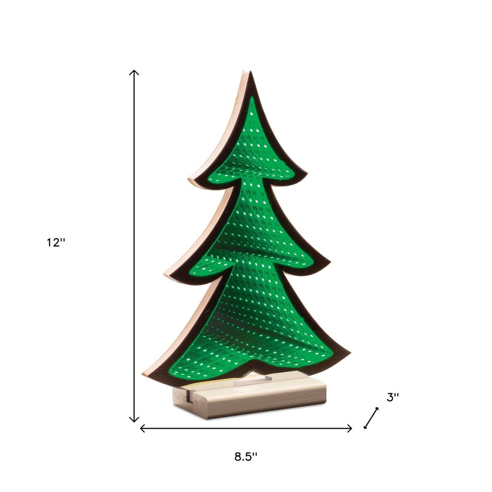 12" Green Acrylic Trees Christmas Christmas Tree Tabletop Sculpture with LED