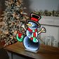 24" White Red And Green Acrylic Christmas Snowman Tabletop Sign with LED