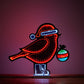 16" Red White And Green Acrylic Bird Christmas Tabletop Sign with LED