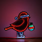 16" Red White And Green Acrylic Bird Christmas Tabletop Sign with LED