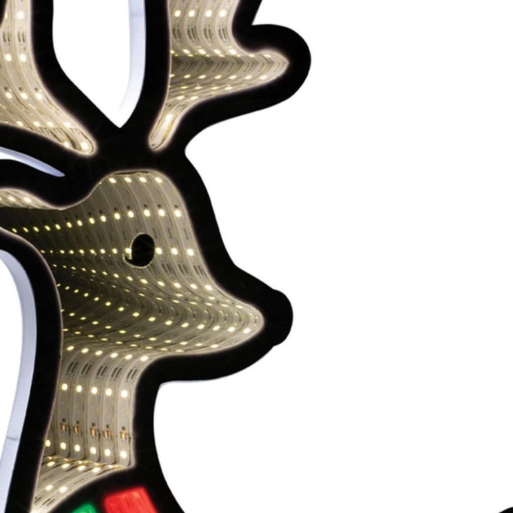 23" White And Red Acrylic Deer Christmas Tabletop Sign with LED