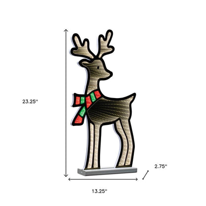 23" White And Red Acrylic Deer Christmas Tabletop Sign with LED