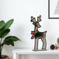 23" White And Red Acrylic Deer Christmas Tabletop Sign with LED