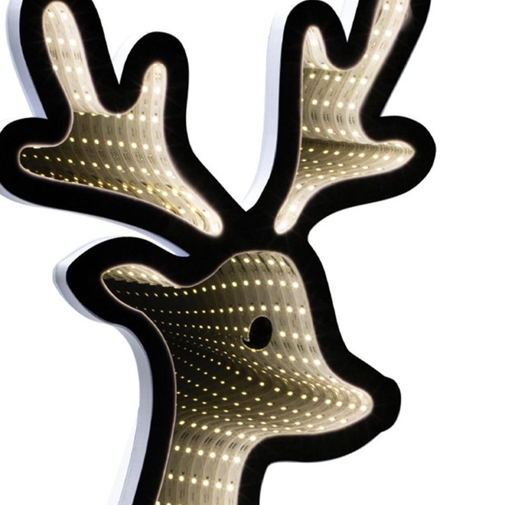 33" White And Green Acrylic Deer Christmas Tabletop Sign with LED