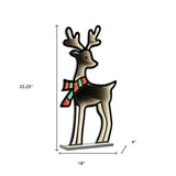 33" White And Green Acrylic Deer Christmas Tabletop Sign with LED