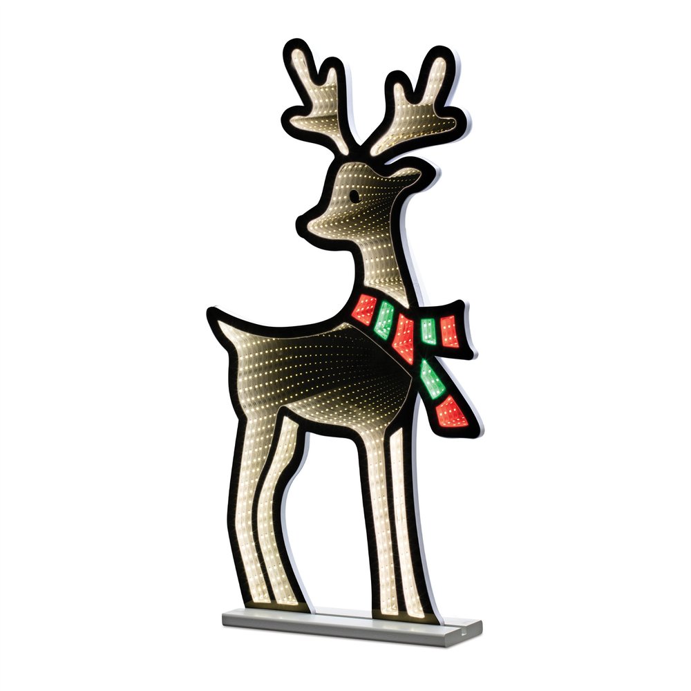 33" White And Green Acrylic Deer Christmas Tabletop Sign with LED