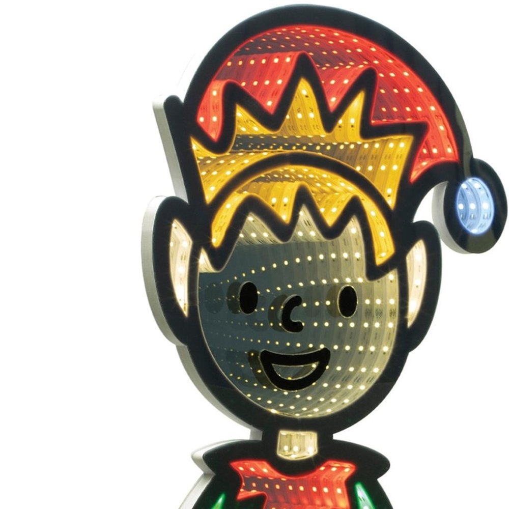 29" Green And Red Acrylic Christmas Tabletop Sign with LED