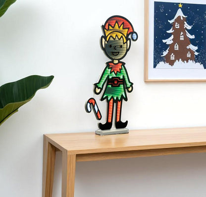 29" Green And Red Acrylic Christmas Tabletop Sign with LED