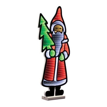 25" Red White And Green Acrylic Christmas Santa Tabletop Sign with LED