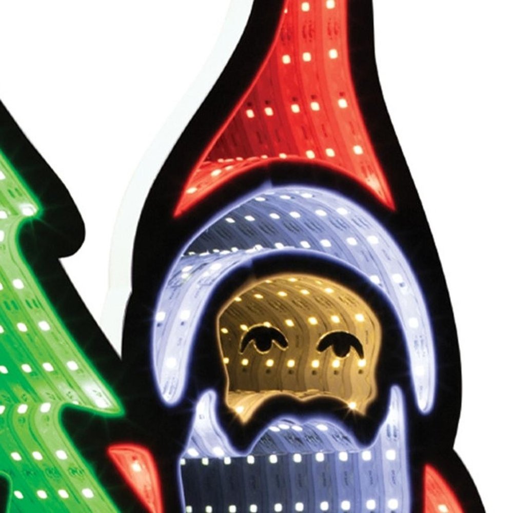 25" Red White And Green Acrylic Christmas Santa Tabletop Sign with LED