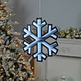 16" White Acrylic Christmas Snowflakes Tabletop Sign with LED