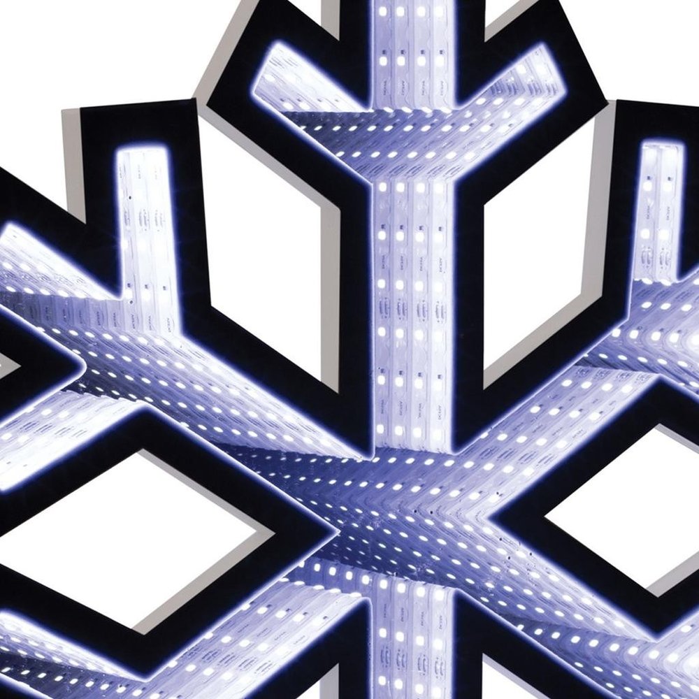 16" White Acrylic Christmas Snowflakes Tabletop Sign with LED