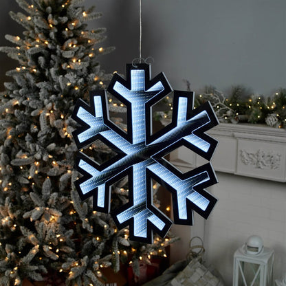 24" White Acrylic Christmas Snowflakes Tabletop Sign with LED