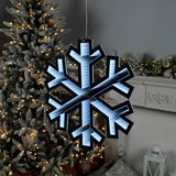 24" White Acrylic Christmas Snowflakes Tabletop Sign with LED