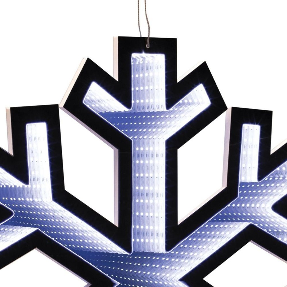 24" White Acrylic Christmas Snowflakes Tabletop Sign with LED