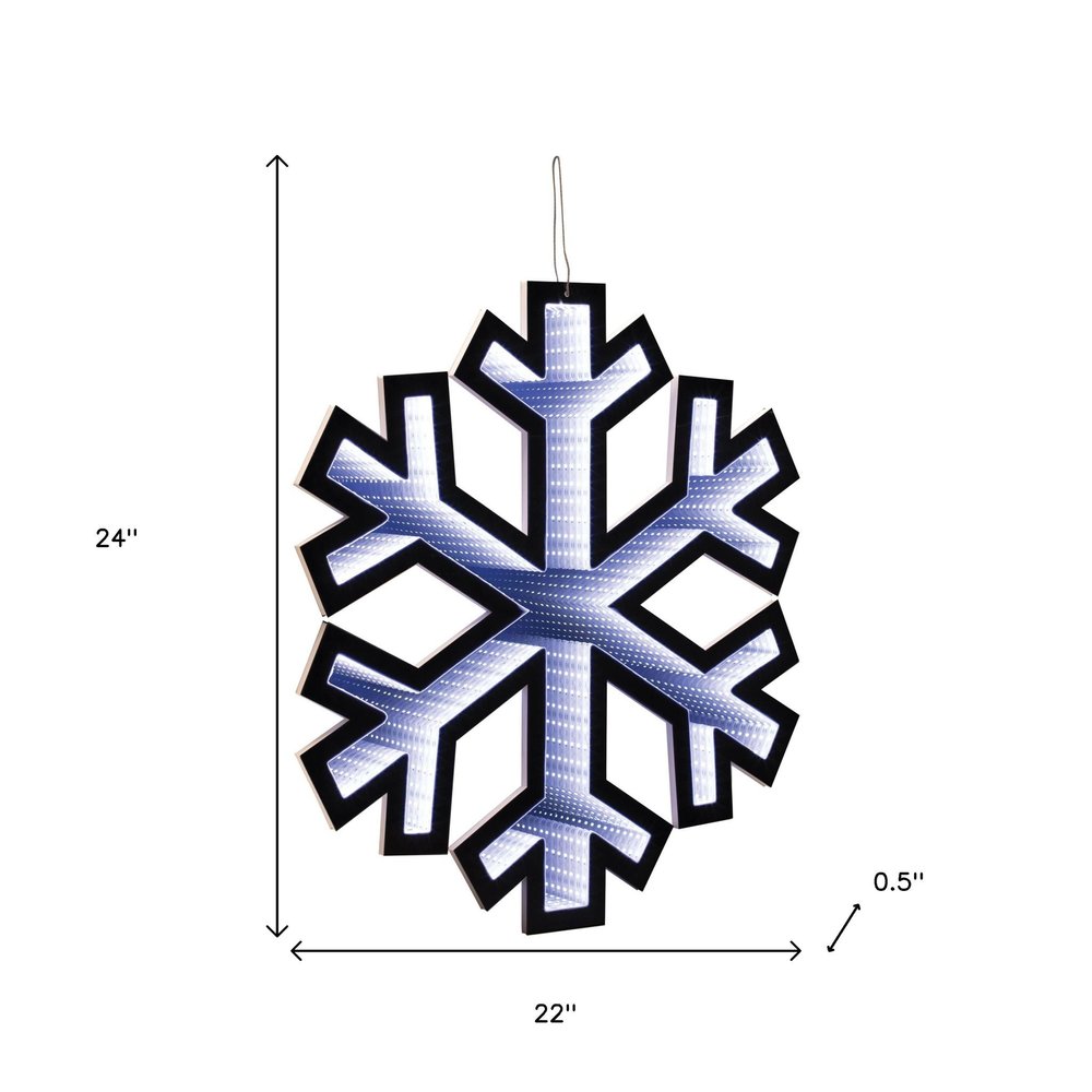 24" White Acrylic Christmas Snowflakes Tabletop Sign with LED